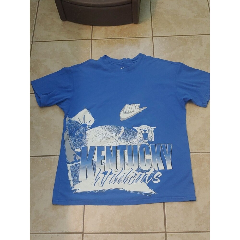 Nike Kentucky Wildcats T Shirt Unisex M 90s Style Blue Graphic Tee